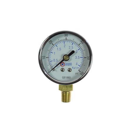 Coilhose Pneumatics 0-60 psi psi, 2" Dial, 1/8" Bottom Location GB1860